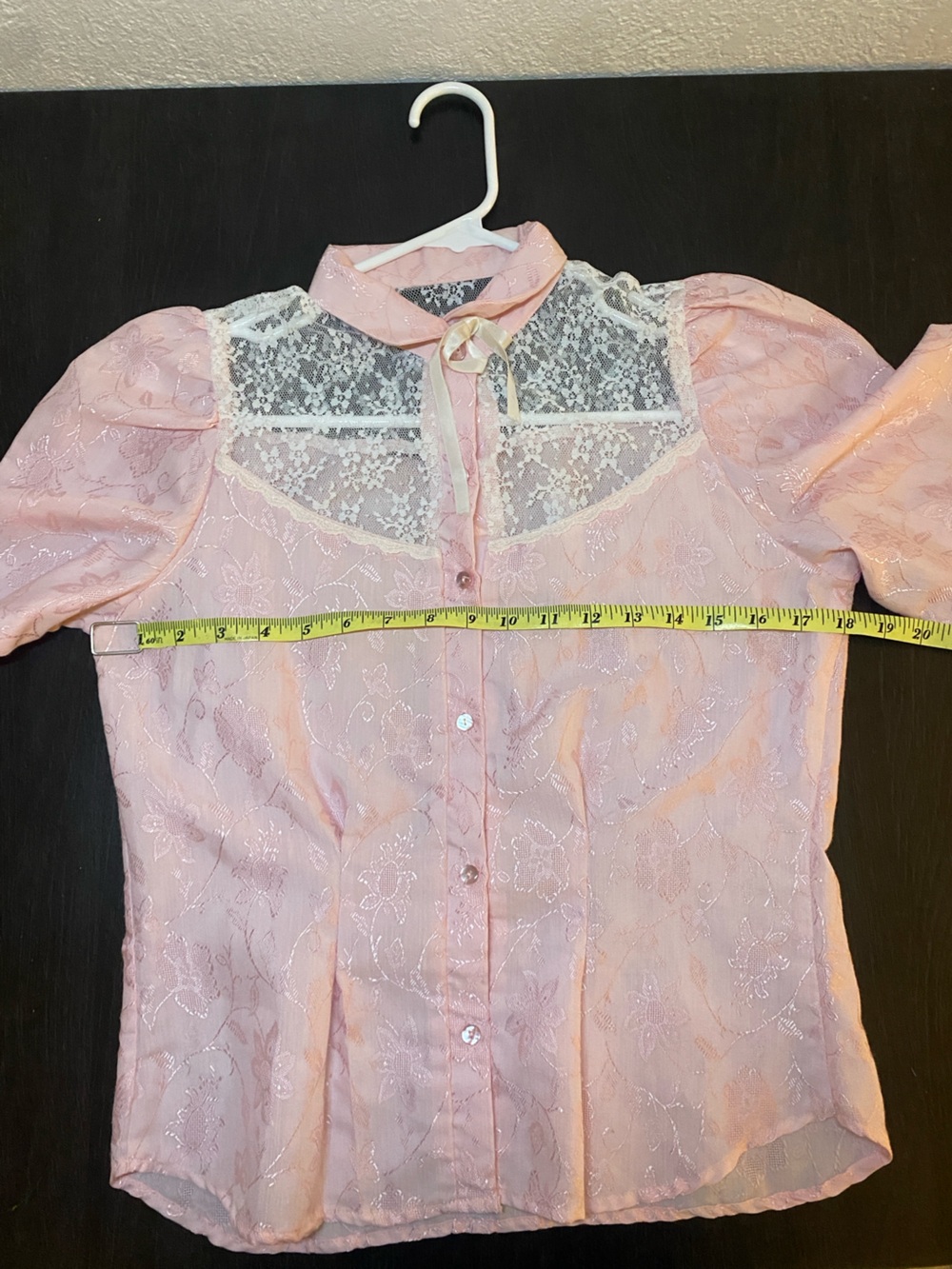 Vintage Pink Lace Victorian Blouse Gunne Sax/Jessica McClintock Inspired?